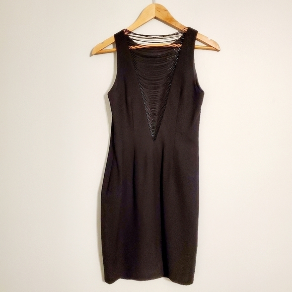 Kathryn Conover Black Open Beaded Back Dress - Picture 4 of 6